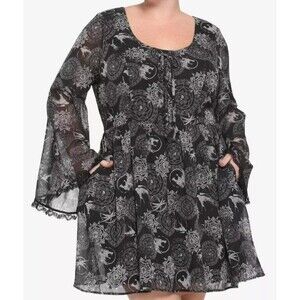 The Witcher Yennefer Symbols Bell Sleeve Dress Size 1 Goth Gamer Cosplay Lace